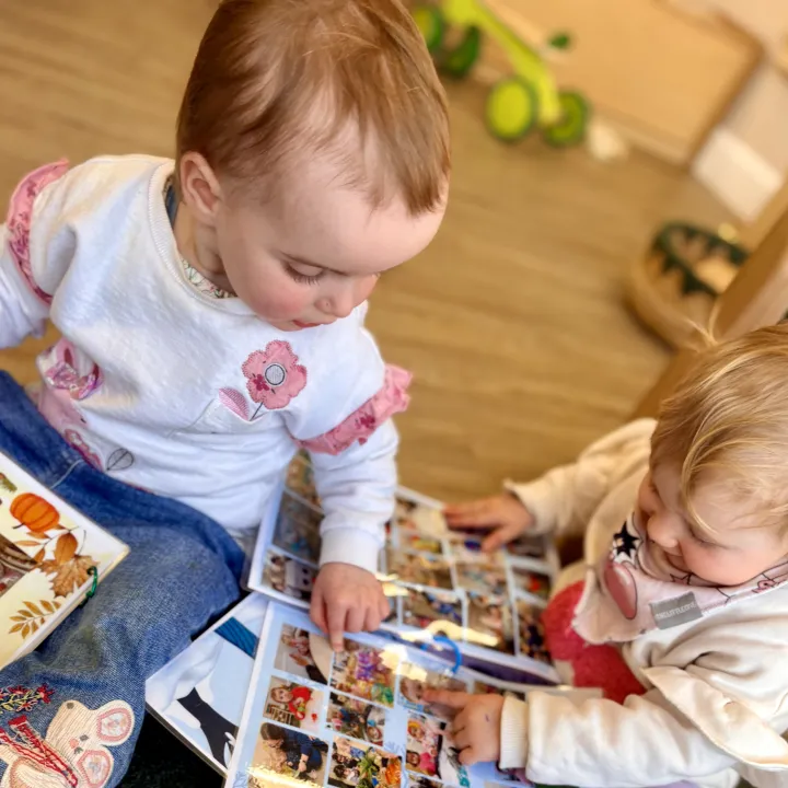 Children looking at picture books